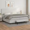 vidaXL Sommier à lattes de lit avec matelas Blanc 200x200cm Similicuir
