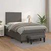 vidaXL Sommier à lattes de lit avec matelas Gris 120x200 cm Similicuir