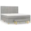 vidaXL Sommier à lattes de lit avec matelas Gris clair 180x200cm Tissu