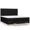 vidaXL Sommier à lattes de lit avec matelas Noir 180x200 cm Tissu