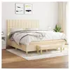 vidaXL Sommier à lattes de lit avec matelas Crème 160x200 cm Tissu
