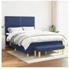 vidaXL Sommier à lattes de lit avec matelas Bleu 140x200 cm Tissu