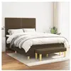 vidaXL Sommier à lattes de lit avec matelas Marron foncé 140x200 cm