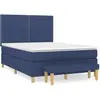 vidaXL Sommier à lattes de lit avec matelas Bleu 140x190 cm Tissu 3137075