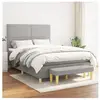 vidaXL Sommier à lattes de lit avec matelas Gris clair 140x200cm Tissu