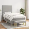 vidaXL Sommier à lattes de lit avec matelas Gris clair 100x200cm Tissu
