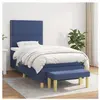 vidaXL Sommier à lattes de lit avec matelas Bleu 100x200 cm Tissu