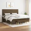 vidaXL Sommier à lattes de lit avec matelas Marron foncé 200x200 cm