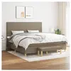 vidaXL Sommier à lattes de lit avec matelas Taupe 200x200 cm Tissu