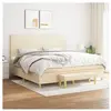 vidaXL Sommier à lattes de lit avec matelas Crème 200x200 cm Tissu