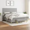 vidaXL Sommier à lattes de lit avec matelas Gris clair 180x200cm Tissu
