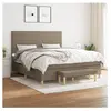 vidaXL Sommier à lattes de lit avec matelas Taupe 180x200 cm Tissu
