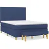 vidaXL Sommier à lattes de lit avec matelas Bleu 140x200 cm Tissu