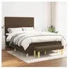 vidaXL Sommier à lattes de lit avec matelas Marron foncé 140x200 cm