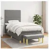vidaXL Sommier à lattes de lit avec matelas Gris foncé 90x200 cm Tissu