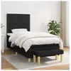 vidaXL Sommier à lattes de lit avec matelas Noir 90x200 cm Tissu