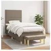 vidaXL Lit à sommier tapissier avec matelas Taupe 90x200 cm Tissu