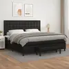 vidaXL Lit à sommier tapissier avec matelas Noir 200x200 cm Similicuir