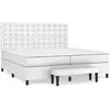 vidaXL Sommier à lattes de lit avec matelas Blanc 200x200cm Similicuir