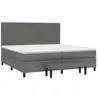 vidaXL Lit à sommier tapissier avec matelas Gris 200x200 cm Similicuir