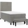 vidaXL Sommier à lattes de lit et matelas Gris clair 80x200 cm Velours