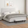 vidaXL Sommier à lattes de lit avec matelas Blanc 160x200cm Similicuir