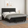 vidaXL Sommier à lattes de lit avec matelas Noir 180x200 cm Similicuir