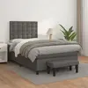 vidaXL Sommier à lattes de lit avec matelas Gris 120x200 cm Similicuir