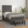 vidaXL Sommier à lattes de lit avec matelas Gris 100x200 cm Similicuir