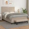 vidaXL Lit à sommier tapissier avec matelas Cappuccino 140x190 cm