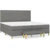 vidaXL Sommier à lattes de lit avec matelas Gris foncé 200x200cm Tissu