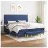 vidaXL Sommier à lattes de lit avec matelas Bleu 200x200 cm Tissu