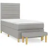 vidaXL Sommier à lattes de lit avec matelas Gris clair 80x200 cm Tissu