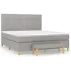 vidaXL Sommier à lattes de lit avec matelas Gris clair 180x200cm Tissu