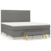 vidaXL Sommier à lattes de lit avec matelas Gris foncé 180x200cm Tissu