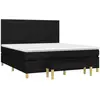 vidaXL Sommier à lattes de lit avec matelas Noir 180x200 cm Tissu