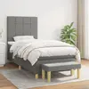 vidaXL Sommier à lattes de lit avec matelas Gris foncé 90x200 cm Tissu