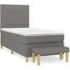 vidaXL Sommier à lattes de lit avec matelas Gris foncé 80x200 cm Tissu
