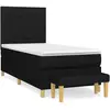 vidaXL Sommier à lattes de lit et matelas Noir 80x200 cm Tissu