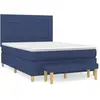 vidaXL Sommier à lattes de lit avec matelas Bleu 140x200 cm Tissu