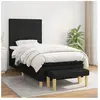 vidaXL Sommier à lattes de lit avec matelas Noir 100x200 cm Tissu