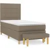 vidaXL Sommier à lattes de lit avec matelas Taupe 100x200 cm Tissu