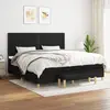 vidaXL Sommier à lattes de lit avec matelas Noir 200x200 cm Tissu