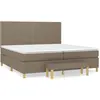 vidaXL Lit à sommier tapissier avec matelas Taupe 200x200 cm Tissu