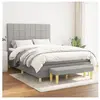 vidaXL Sommier à lattes de lit avec matelas Gris clair 140x190cm Tissu