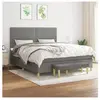 vidaXL Sommier à lattes de lit avec matelas Gris foncé 180x200cm Tissu