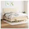 vidaXL Sommier à lattes de lit avec matelas Crème 180x200 cm Tissu