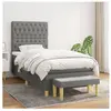 vidaXL Sommier à lattes de lit avec matelas Gris foncé 100x200cm Tissu