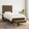 vidaXL Sommier à lattes avec matelas - Tissu 100x200 cm Marron foncé