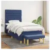 vidaXL Sommier à lattes de lit avec matelas Bleu 100x200 cm Tissu